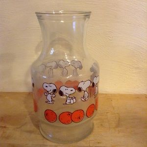 Vintage Peanuts Snoopy Orange Juice Pitcher